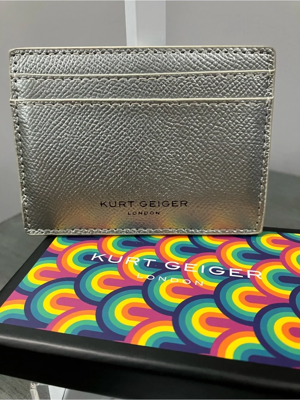 Kurt Geiger Silver Metallic Card Sleeve